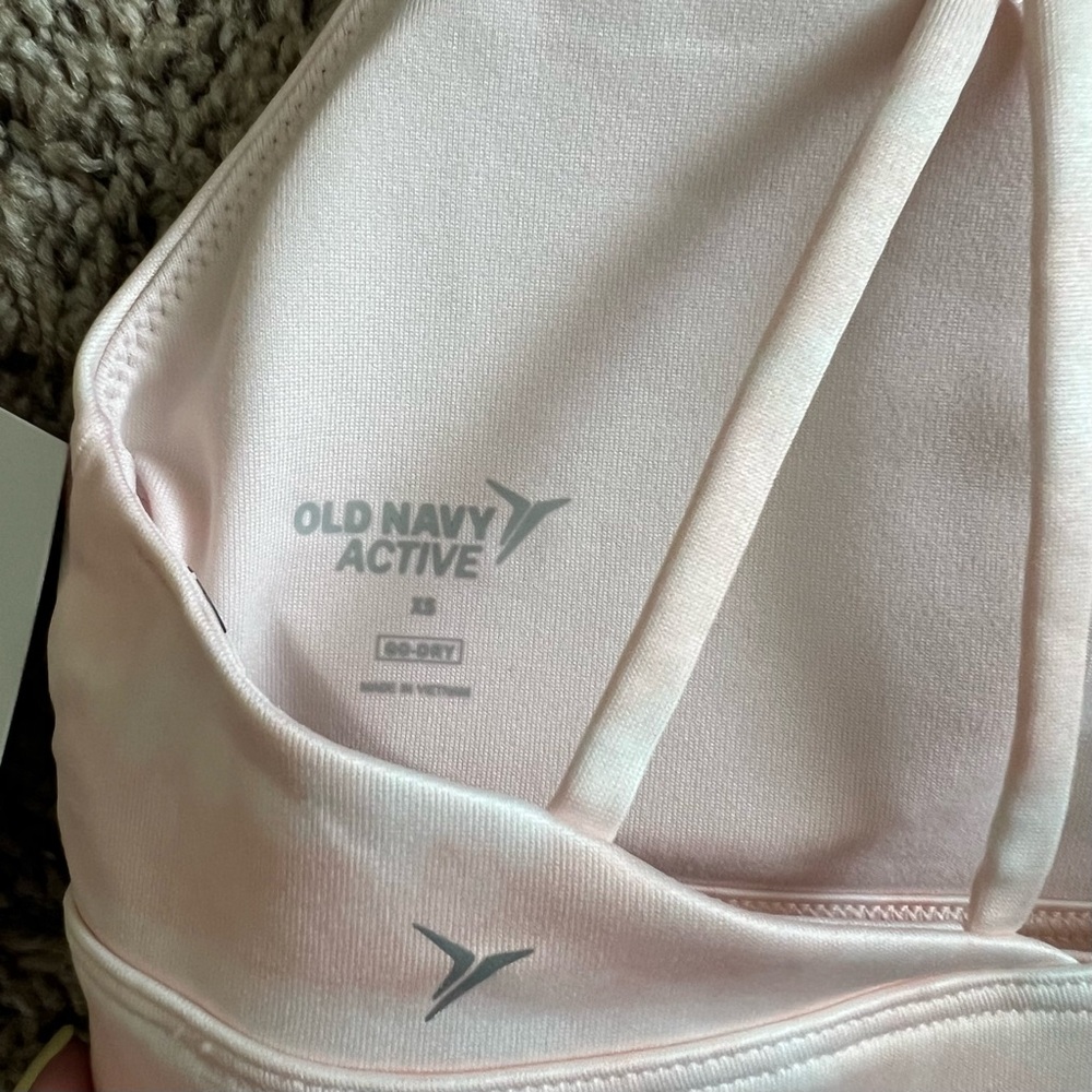 Women's Light Pink Strappy Sports Bra - Picture 4 of 5